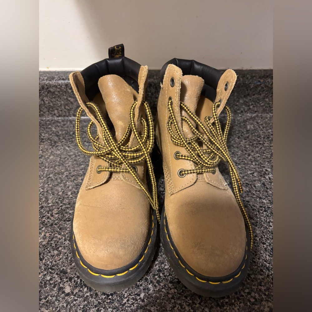 Dr. Martens Tan Ankle Boots Durable Construction